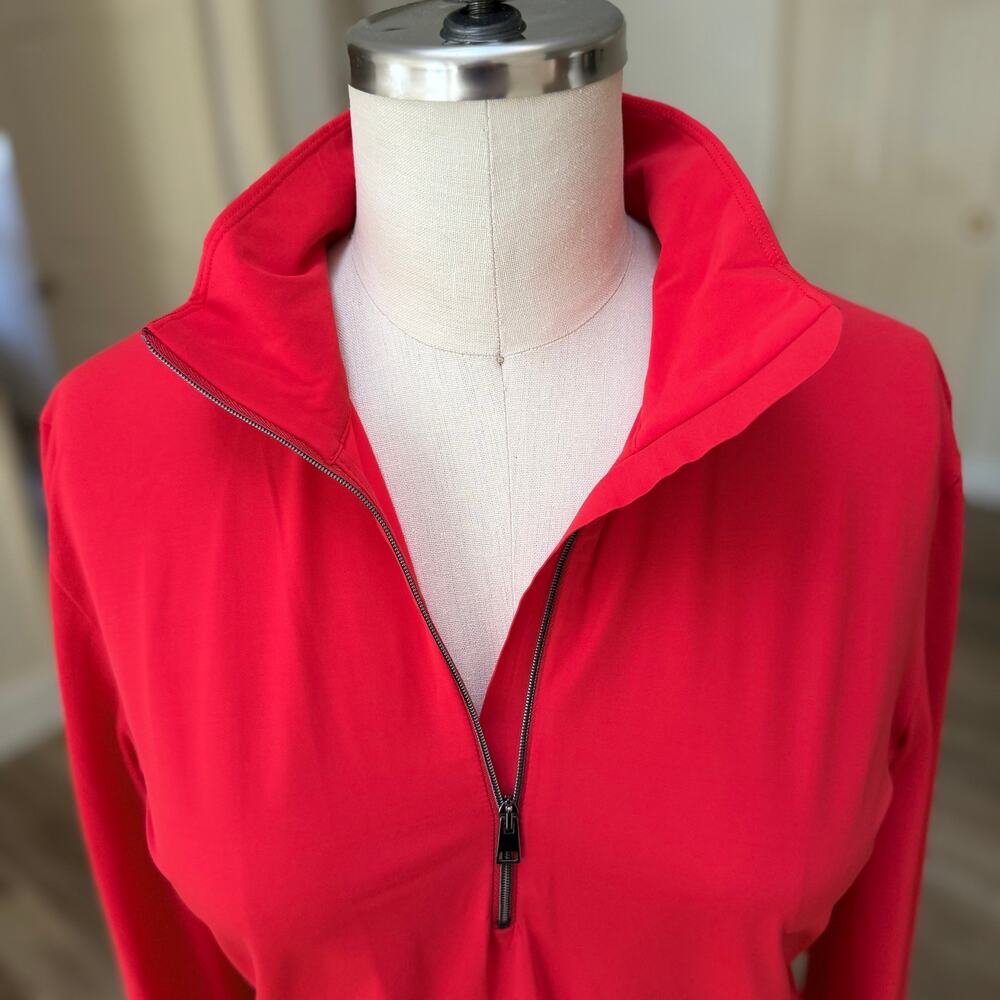 Marc Cain Sports Red Half Zip Stretch Top | N4 | US 10 | MSRP $280 - Picture 7 of 16